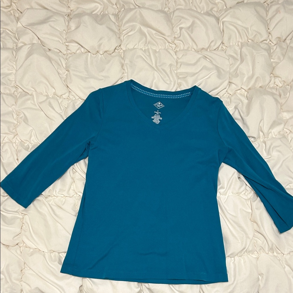 St. John's Bay Teal Long Sleeve Top